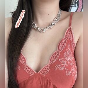 TIFFANY & Co Puffed Heart Multi-Strand Chain Toggle Clasp Necklace RARE 17.25"